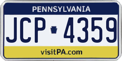 PA license plate JCP4359