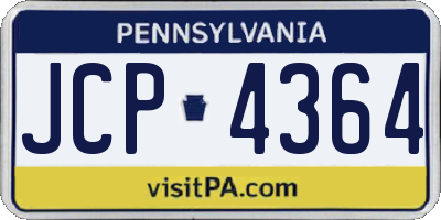 PA license plate JCP4364