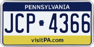 PA license plate JCP4366