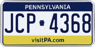 PA license plate JCP4368