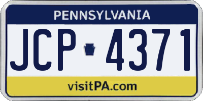 PA license plate JCP4371