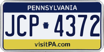 PA license plate JCP4372