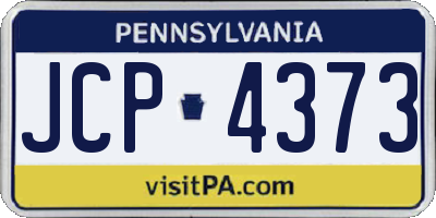 PA license plate JCP4373