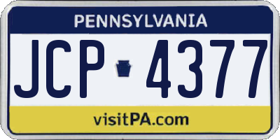 PA license plate JCP4377