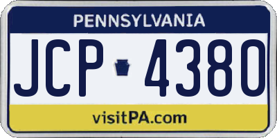 PA license plate JCP4380