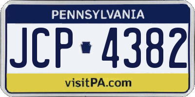 PA license plate JCP4382