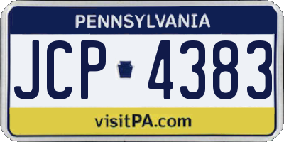 PA license plate JCP4383