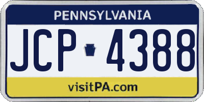 PA license plate JCP4388