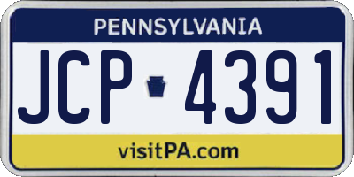 PA license plate JCP4391
