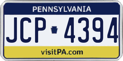 PA license plate JCP4394