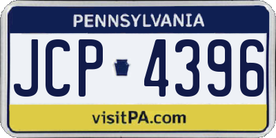 PA license plate JCP4396