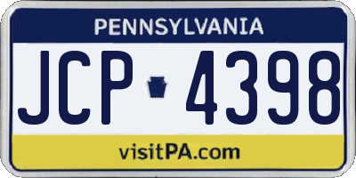 PA license plate JCP4398