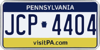 PA license plate JCP4404
