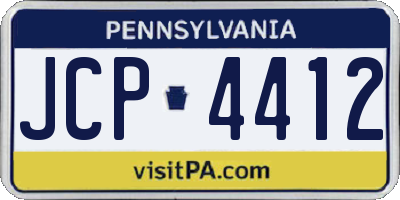 PA license plate JCP4412