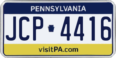 PA license plate JCP4416