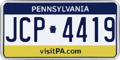 PA license plate JCP4419