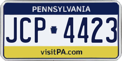 PA license plate JCP4423
