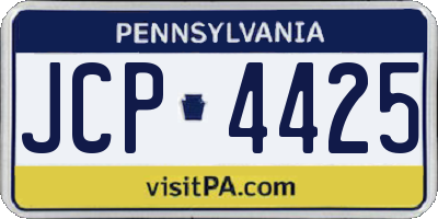 PA license plate JCP4425