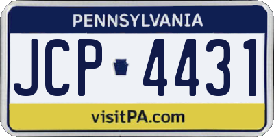PA license plate JCP4431