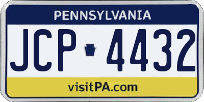 PA license plate JCP4432