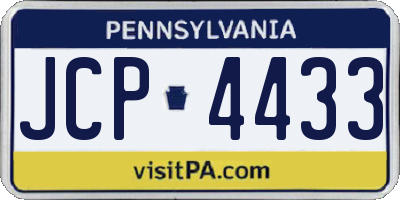 PA license plate JCP4433