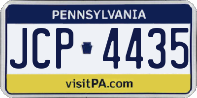 PA license plate JCP4435