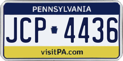 PA license plate JCP4436