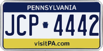 PA license plate JCP4442
