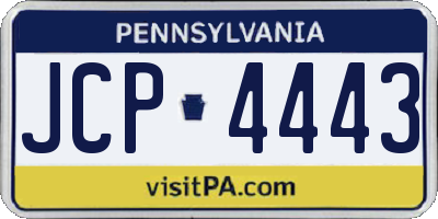 PA license plate JCP4443