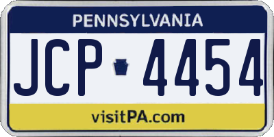 PA license plate JCP4454