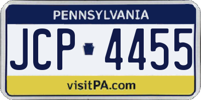 PA license plate JCP4455