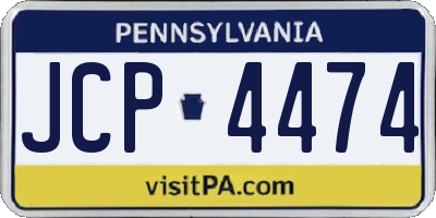 PA license plate JCP4474