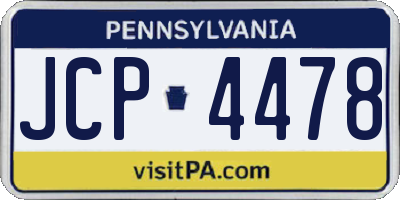 PA license plate JCP4478