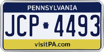 PA license plate JCP4493