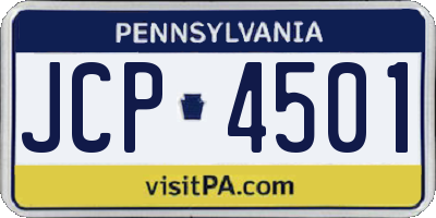 PA license plate JCP4501
