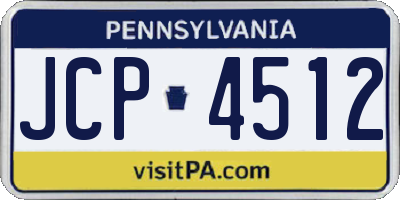 PA license plate JCP4512