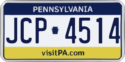 PA license plate JCP4514
