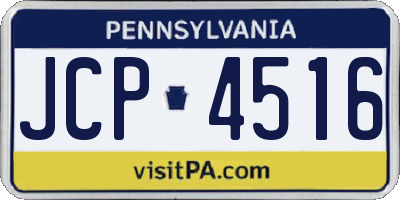 PA license plate JCP4516