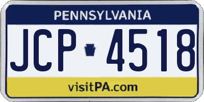 PA license plate JCP4518
