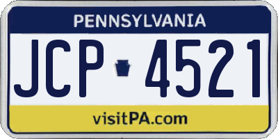 PA license plate JCP4521