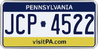PA license plate JCP4522