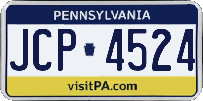PA license plate JCP4524
