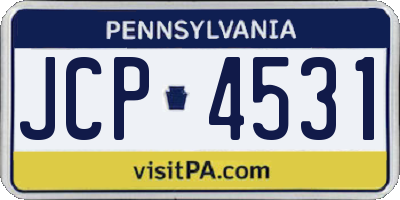 PA license plate JCP4531