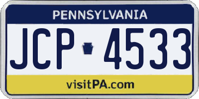 PA license plate JCP4533