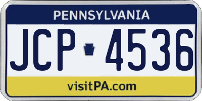 PA license plate JCP4536