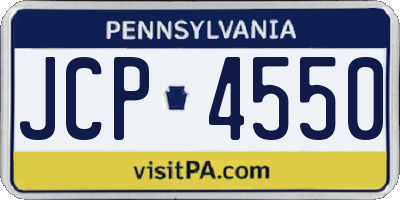 PA license plate JCP4550