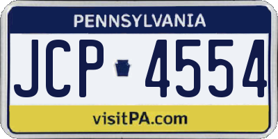 PA license plate JCP4554