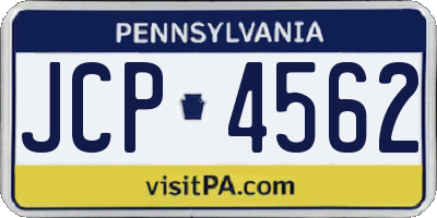 PA license plate JCP4562