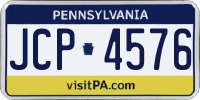 PA license plate JCP4576