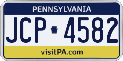 PA license plate JCP4582